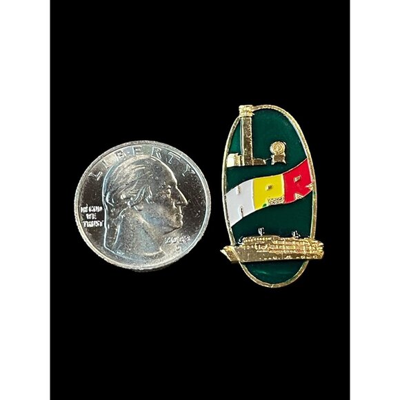 Vintage HPR Touring the Huangpu River Shanghai China Cruise Ship Brooch Pin - Picture 5 of 5